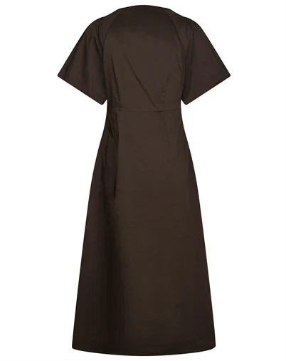Neo Noir - Illana Poplin Kjole - Chocolate Brown
